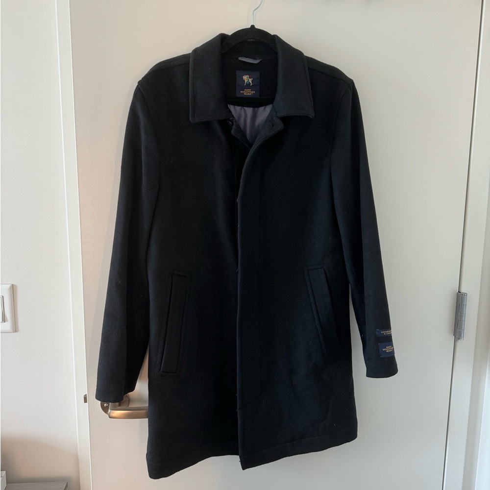 Hart Schaffner Marx Men’s Wool Cashmere Pea Coat Black 36R